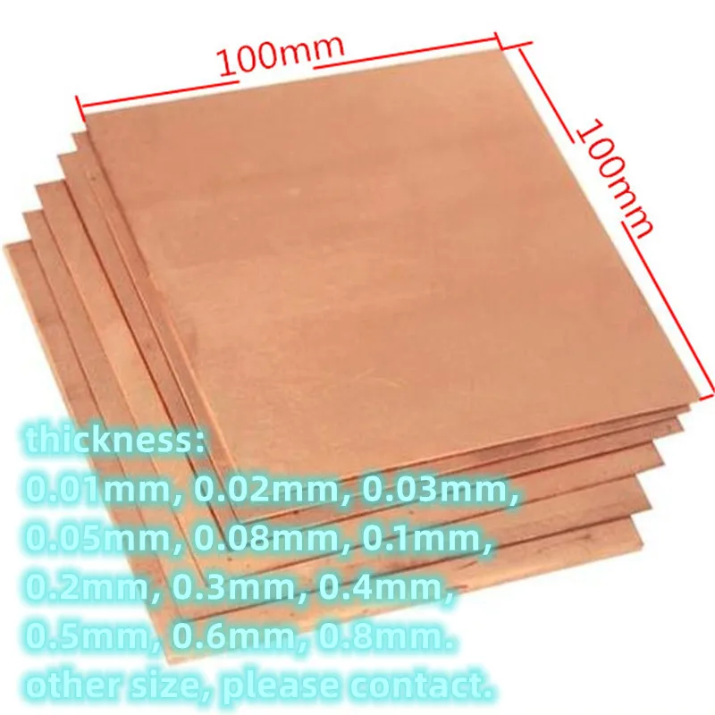 

Copper Sheet Thickness 0.01-0.8mm thin copper sheet Cu 99.9% pure copper copper wafer for research