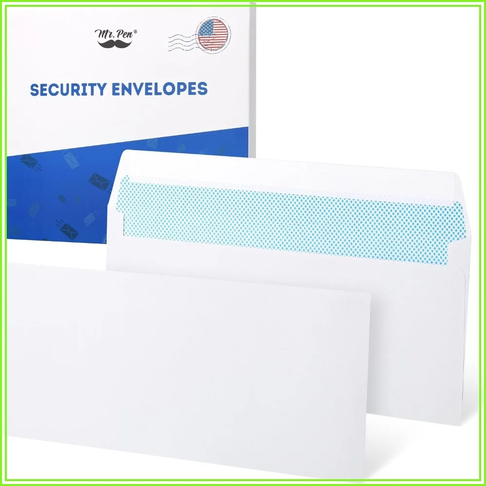 

Security Envelopes #10, 50 Pack, Self Seal Business Envelopes for Mailing