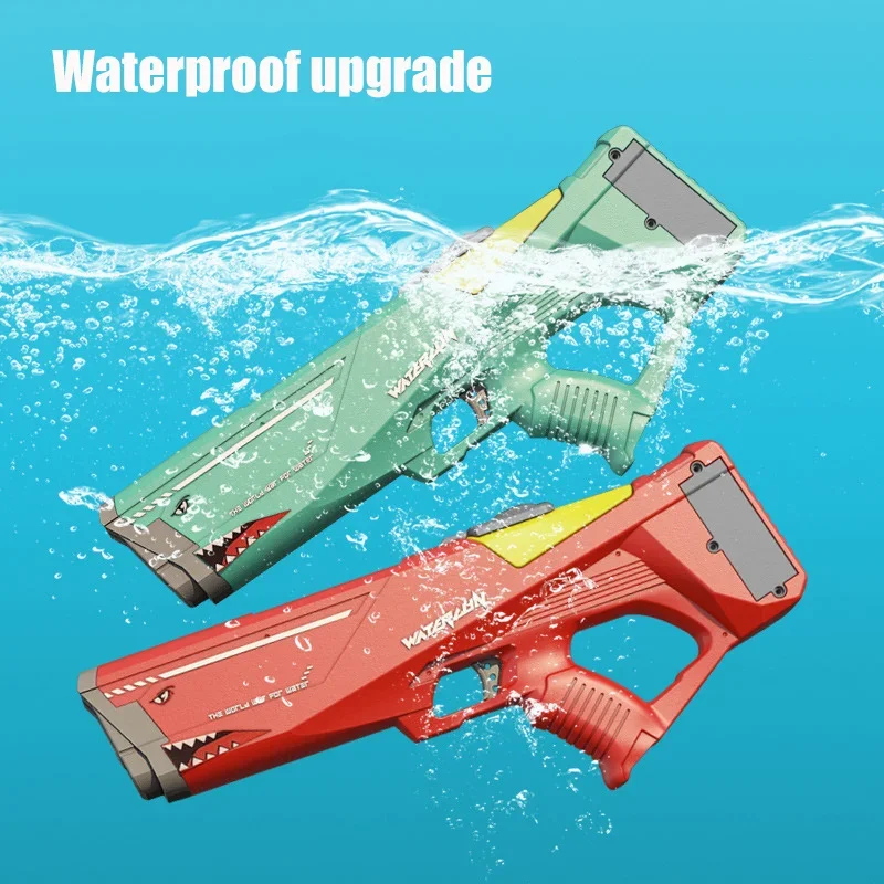 Shark Water Guns ของเล่นยิงต่อเนื่องแรงดันสูงไฟฟ้าน้ํา Pistol สเปรย์ Blaster สระว่ายน้ําฤดูร้อนของเล่นสําหรับเด็กผู้ใหญ่