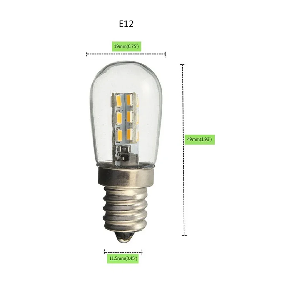 LED Light Bulb E12 220V E12 LED High Bright Glass Shade Lamp Pure Warm White Lighting For Sewing Machine Refrigerator Part Tool