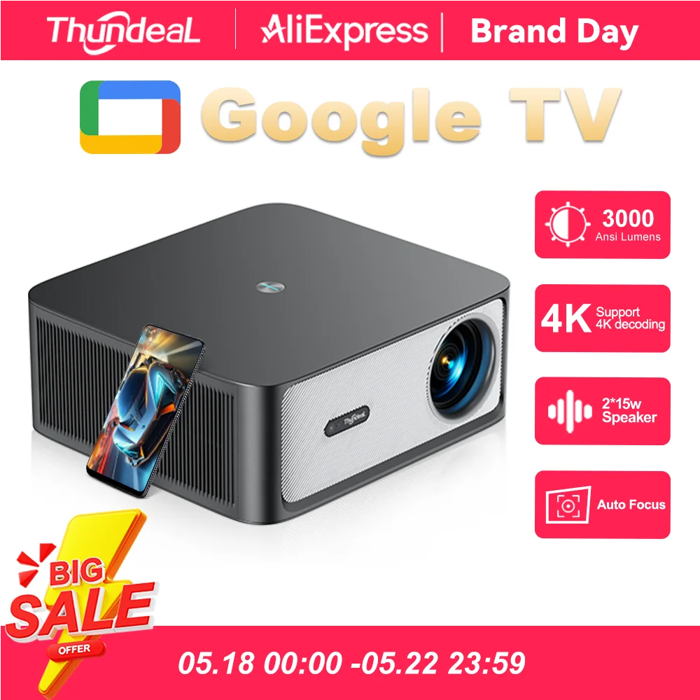ThundeaL 1080P Projector WiFi HD Projector TD98Pro Official Licensed Google Android TV ATV TD98 Pro Projector Theater Cinema
