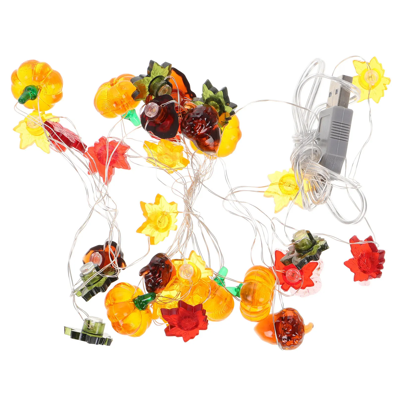 داخلي هالوين LED سلسلة ضوء الأسلاك النحاسية سقوط ضوء لغرفة النوم ديكور حفلة عيد الشكر الخريف الديكور #1