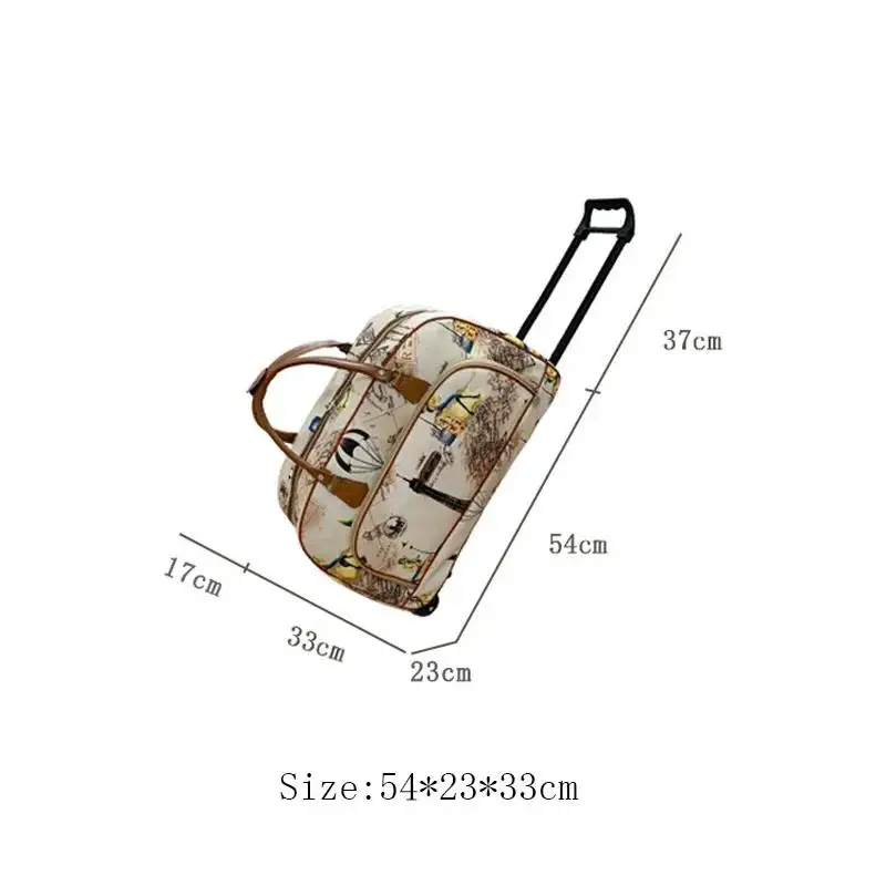 

Large Capacity Women Travel Suitcase Trolley Bags Wheeled Waterproof Luggage Travel Wheels Bag Bag Rolling Oxford with