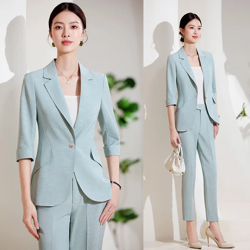 Suit Women's Spring and Autumn2024New Business Temperament Goddess High-End Position Versatile Mid-Length Sleeve Casual Suit Jac