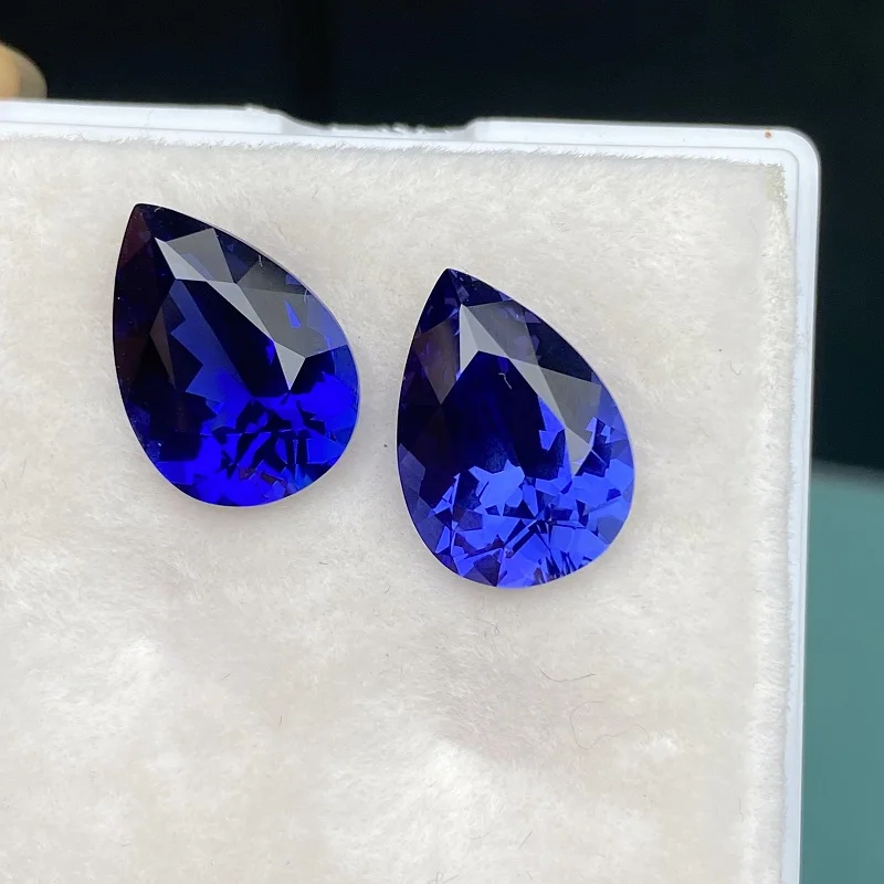 Pirmiana Pear Shape Royal Blue Color Lab Grown Sapphire Loose Gemstone for Diy Jewelry Design