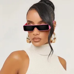 European and n sunglasses one-piece lens small rectangular retro fashion glasses street shot Y2K sunglasses woman