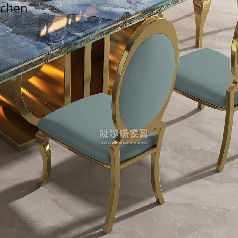 stainless steel hotel dining chair restaurant banquet hall box dining chair household flannel back chair