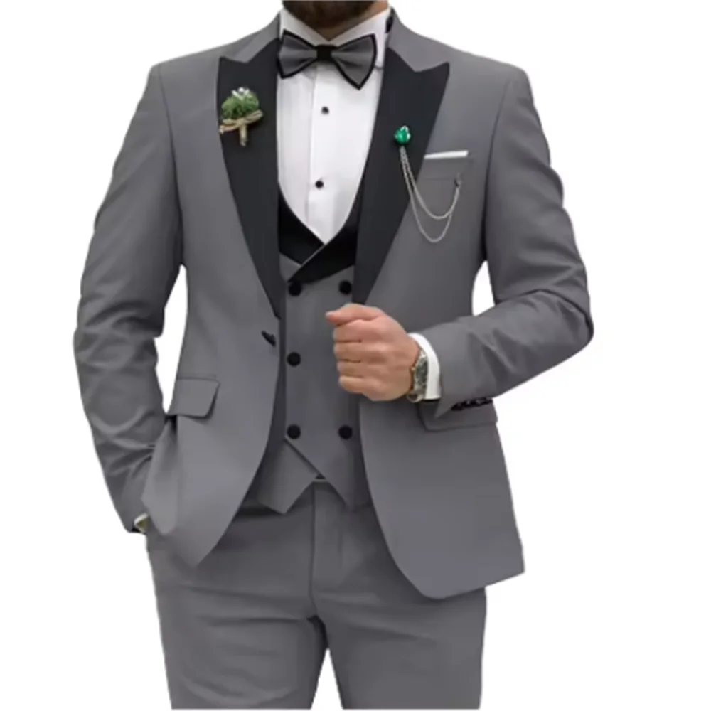 

Королевский синий мужской костюм Slim Fit, двубортный костюм из трех предметов, мужской костюм для свадьбы, выпускного вечера, вечеринки, бизнеса (пиджак + жилет + брюки)