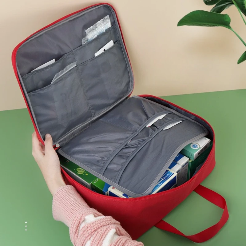3 Sizes Portable Empty First Aid Kit Handheld Oxford Medical Storage Bag Reflective Strip Emergency Medicine Organizer