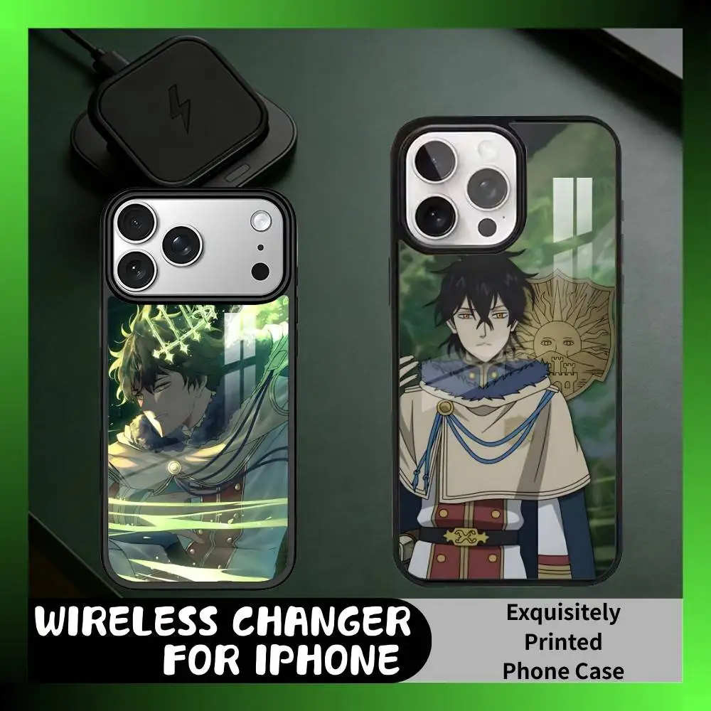 

Y-Yuno Anime B-Black C-Clove Phone Case For iPhone17,16,15,14,13 Plus,Pro Max Magnetic For Magsafe Wireless Charging