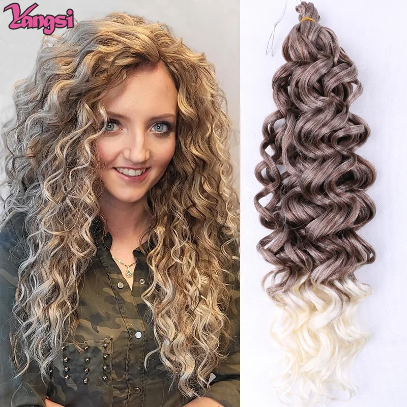 

Full Star Ocean Wave Braiding Hair Extensions Crochet Braids Synthetic Hair Hawaii Afro Curl Ombre Blonde Curly Water Wave Braid