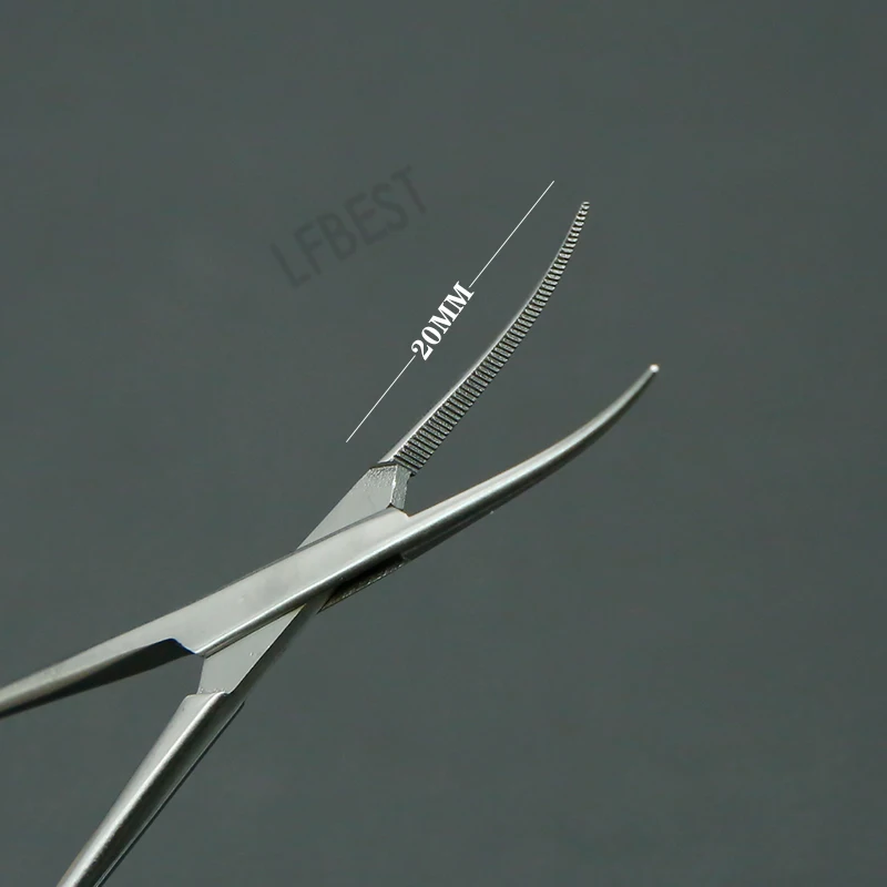 Cosmetic Plastic Pouch Fine Hemostatic Forceps Microvascular Forceps Elbow Double Eyelid 12.5cm Stainless Steel Fat Clamp