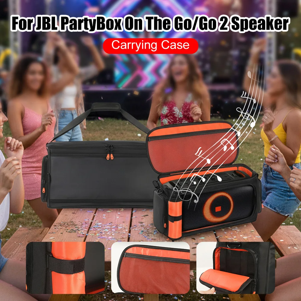

Carrying Case Shockproof Portable Speaker Carry Tote Bag with Shoulder Strap for JBL PartyBox On The Go 2 Speaker Accessories