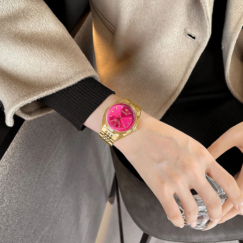 

Элитные женские часы от ведущего бренда: кварцевые, из сплава, с простым циферблатом, роскошные, не выцветающие, для женщин (reloj mujer)