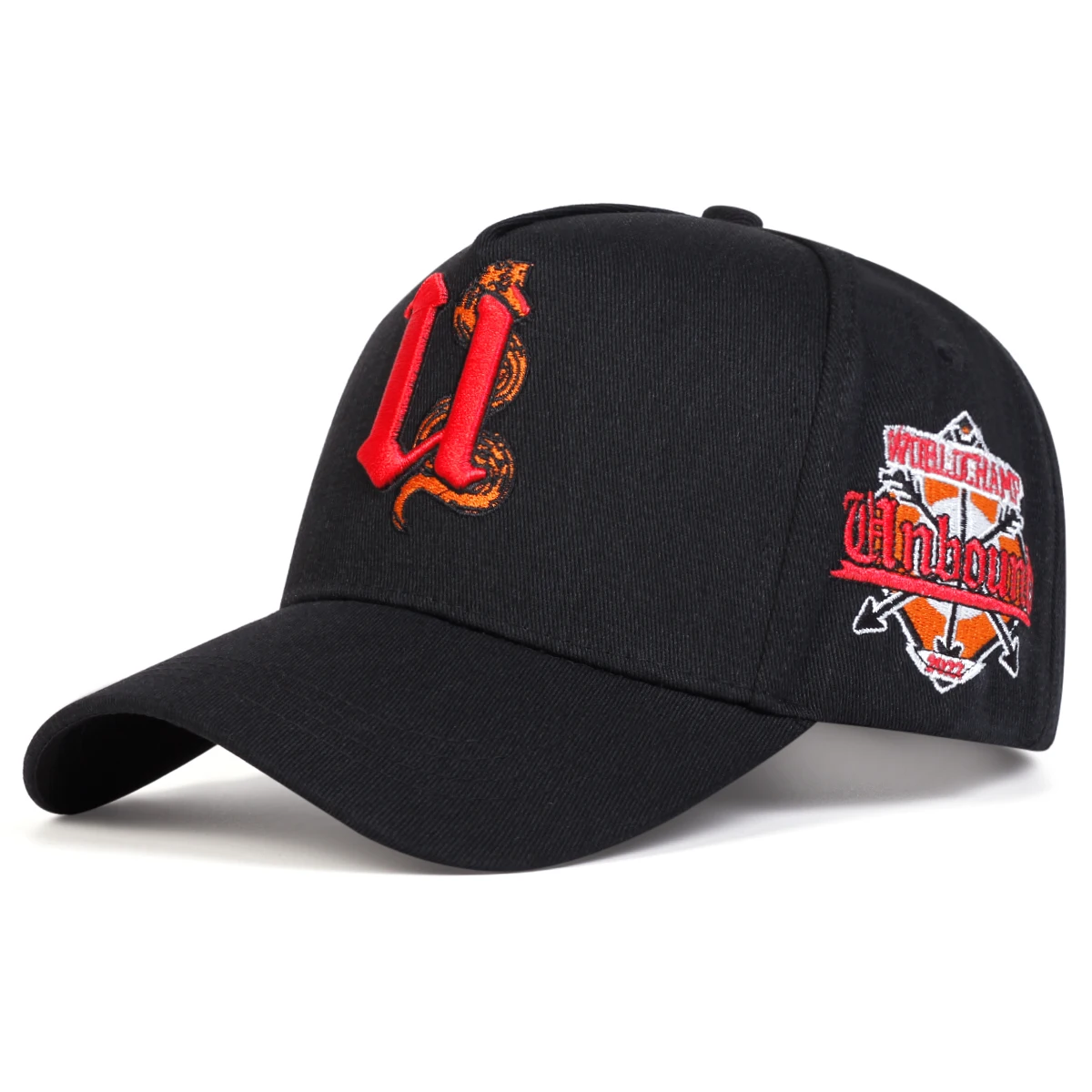 Unisex U Letter Snake Embroidery Baseball Caps Spring Autumn Outdoor Adjustable Casual Hats Sunscreen Hat