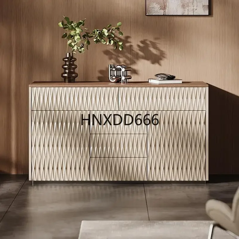 Restaurant household high-end relief craftsmanship texture board storage cabinet