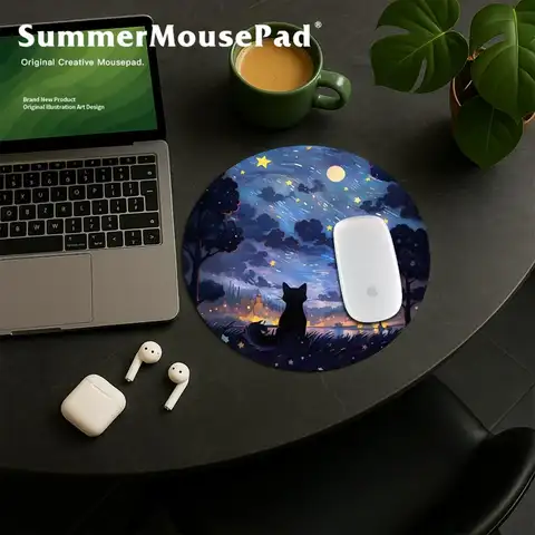 Rund musmatta Halkfri gummibas Små musmattor för kontor/hem 8 best sales rund musmatta - №4