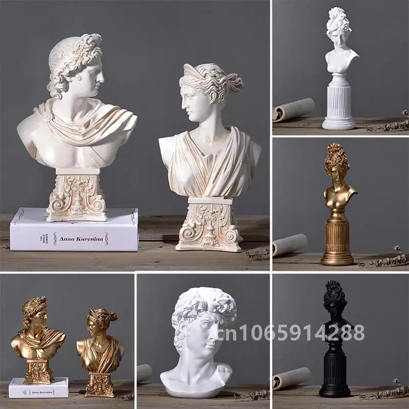 Ancient Greek goddess Apollo Figurine sculpture office decoration David head resin statue Ornaments modern home decor art gifts