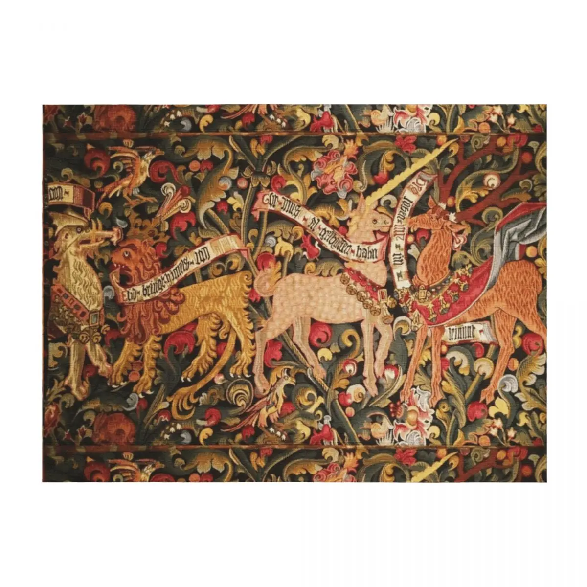 

UNICORN;DRAGON,LION,STAG AND OTHER ANIMALS Floral Medieval Tapestry Throw Blanket Sofa Throw valentine gift ideas Blankets