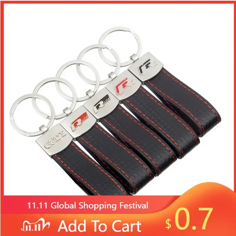 

New 80% Leather Car Logo Keychain for Volkswagen Polo Golf Passat B5 B6 B7 MK6 Bora Lavida Santana Touran Magotan CC Key