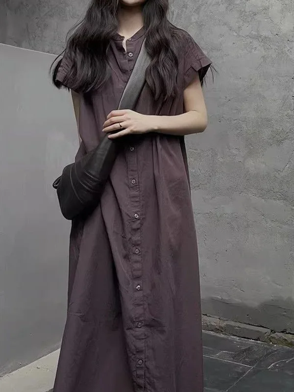 

Женская повседневная свободная длинная юбка больших размеров с пуговицами, летняя, А-силуэт, в корейском стиле, скрывающая недостатки фигуры