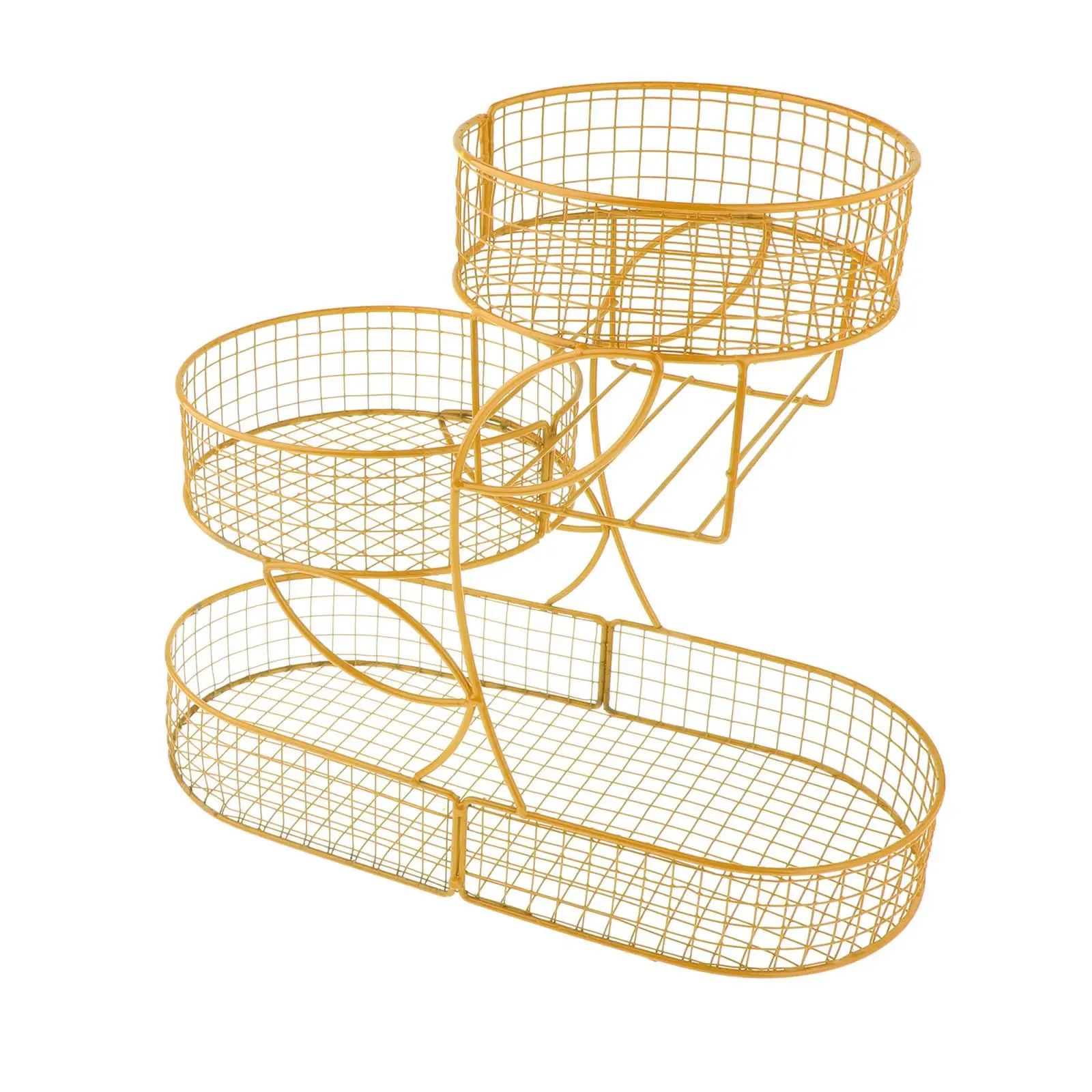 

Fruit Basket 3 Tiered Fruit Holder Multiuse Metal Vegetable Rack Countertop for Produce Veggie Potato Snack Dining Room