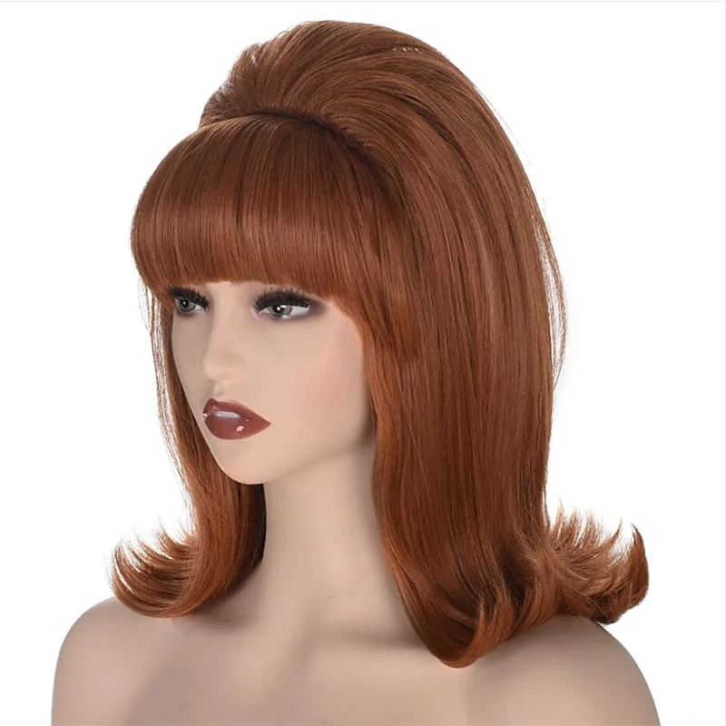 HAIRJOY Kunsthaar Damen Flip Perücken 70er Pinup Perücken 60er Retro Beehive Stil Vintage Look Halloween Kostüm Perücke – Detail 12