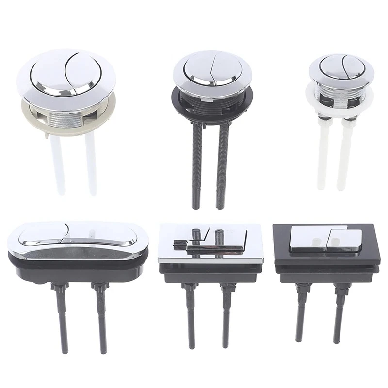 Toilet Button Accessories Seat Toilet Water Tank Dual Buttons Flush Switch Universal Press Rectangular Circular Oval 38/48/58mm