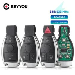 KEYYOU Smart Remote car Key fob For Mercedes Benz A B S E Class Support BGA & NEC Chip 315/433.92MHz 2/3 Buttons