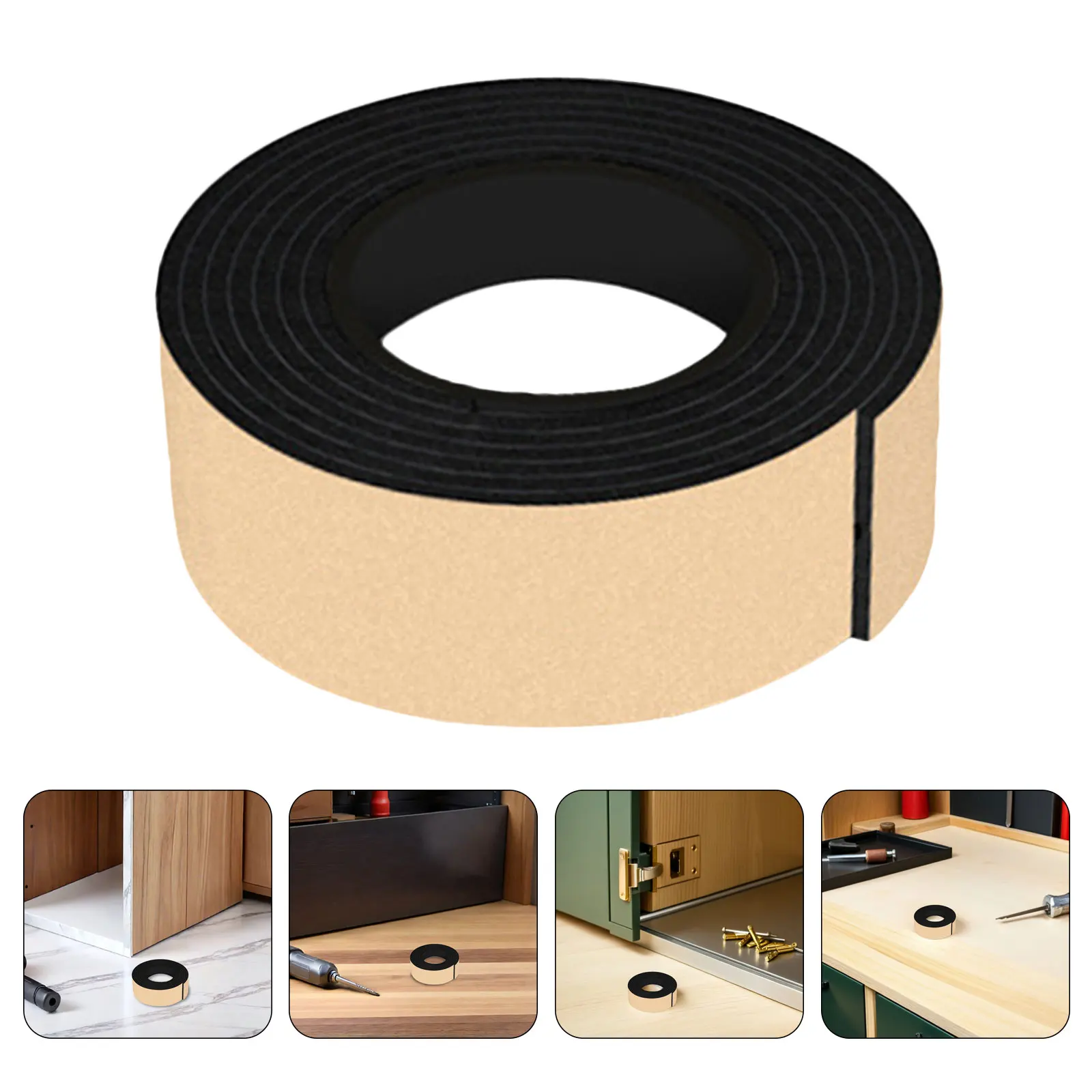 

2 Rolls Furniture Eva Pads For Hardwood 4cm Width Self Adhesive Cuttable Strip Noise Reduction Chair Legs Bumpers For Tables