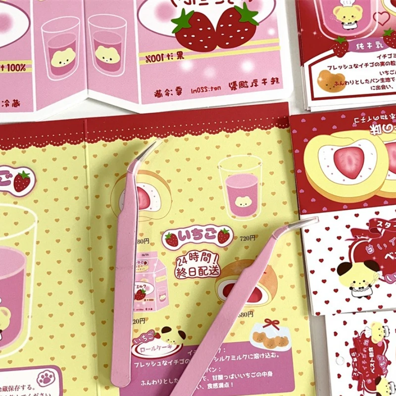 1 pezzo Pinzette In Acciaio Inox Anti-Slip Rosa Colorato Pinzette Artigianali Sicker Graffetta FAI DA TE Decor Scrapbook Ufficiale Strumenti