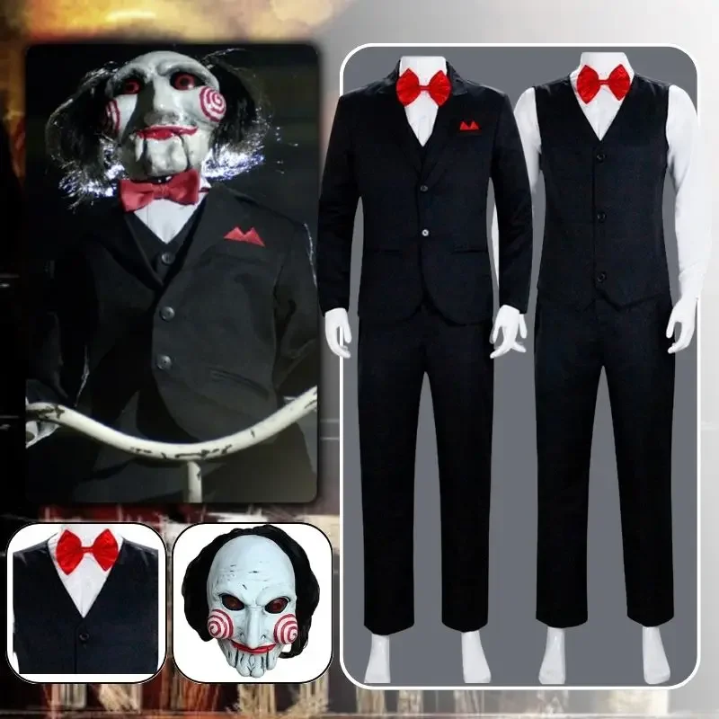 Jigsaw Killer Cosplay Saw Costume Disguise Uniform Mask for Adult Men Fantasia Outfit Halloween Carnival Costumes for Man 2023