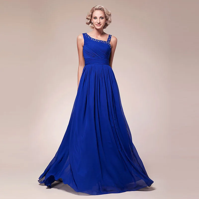 Elegant A-Line Chiffon Mother of the Bride Dresses Sparkle Straps Sleeveless with Pleats Ruched Beading Prom Evening Dress 2023