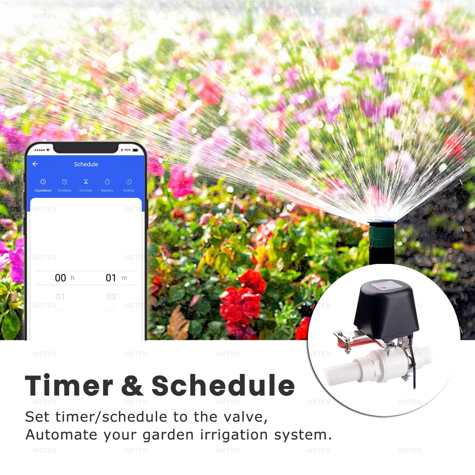 ZigBee Wifi Gas Water Valve irrigation Controller,  Work with Tuya eWeLink Hub Sonoff ZBBridge, Home Assistant via Zigbee2mqtt