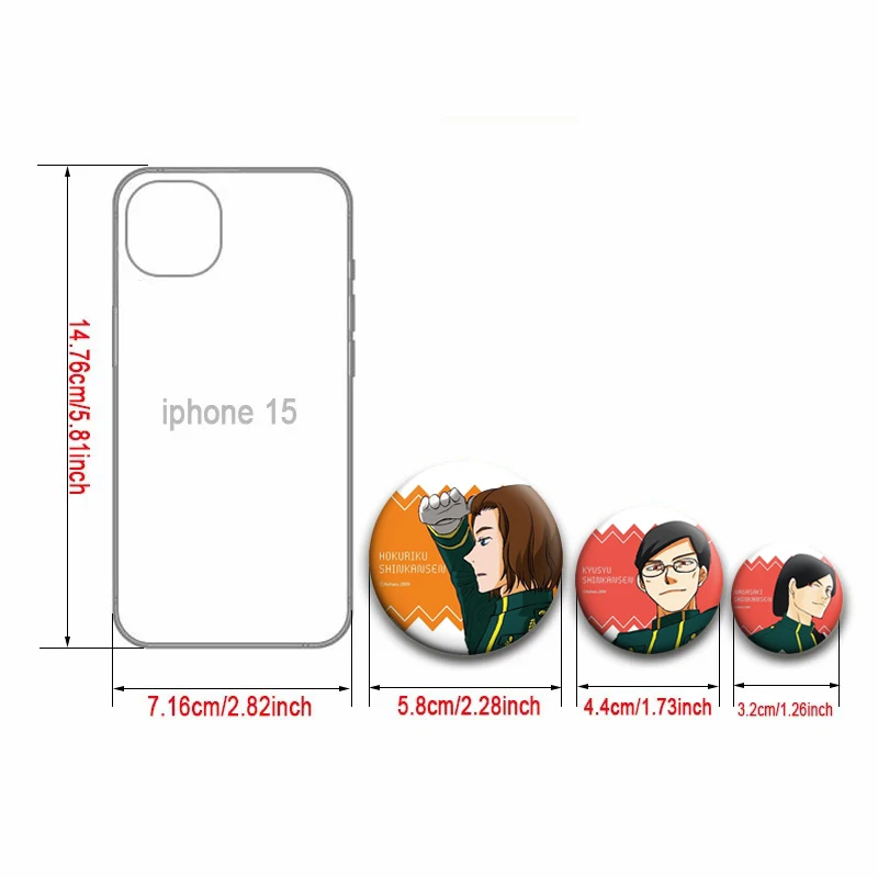 Anime Aoharu Tetsudo Character Icon Badges Tinplate Button Pin Creative Brooches for Clothes Bag Decor Jewelry Accessories Gifts