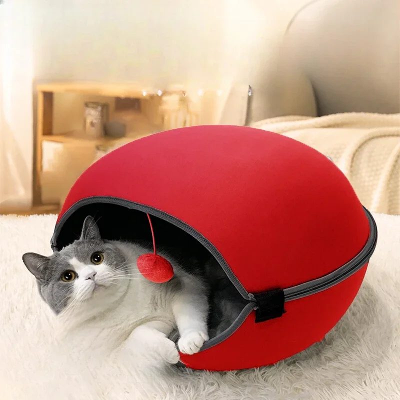 

Y Four Seasons Universal Shelter Closed Cat Bed a Facility for Children to Bore Circle Cat Donut Felt Nest