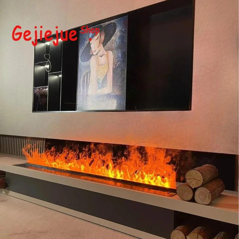 Tuya APP Control inteligente 3D vapor chimenea humidificador seguro para niños/mascotas Color de llama ajustable sonido de fuego Real y bloqueo de niños