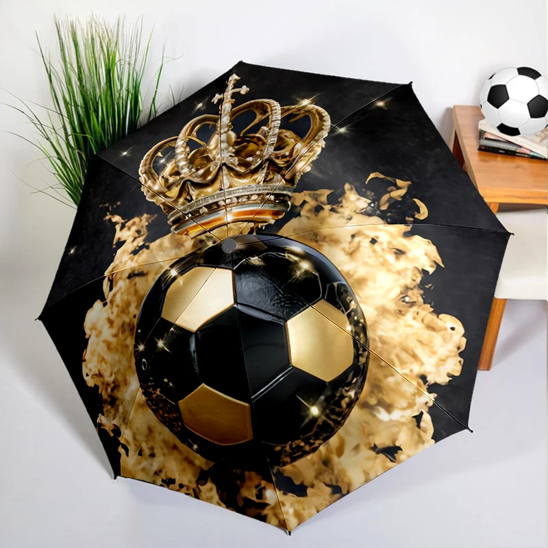 

1 шт. зонт Football King с автоматическим открытием/закрытием, прочная железная рама и 8-рулонная конструкция, зонт для женщин и мужчин, рождественские подарки