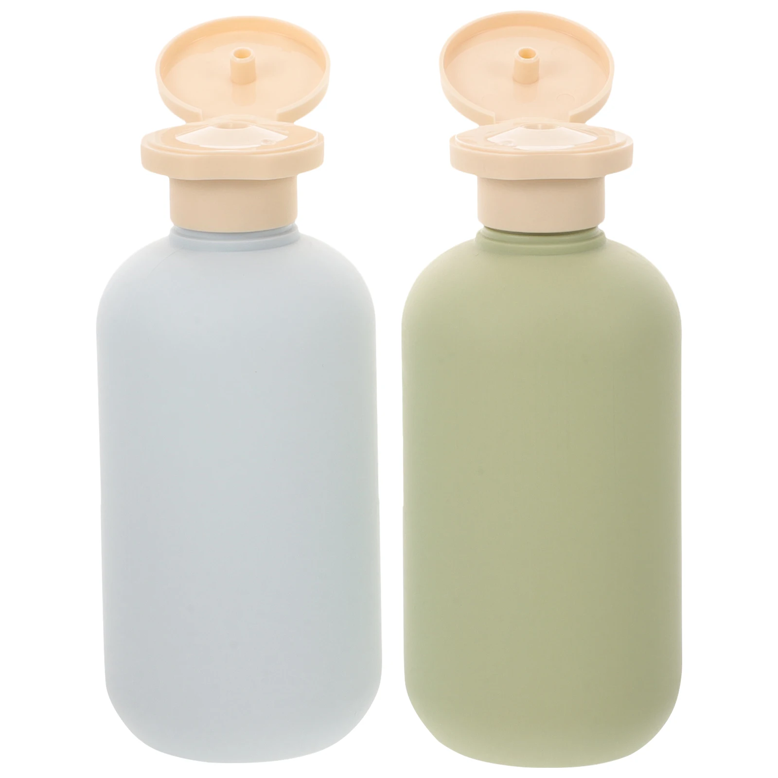 

2pcs Avocado Style 200Ml Lotion Bottles Refillable Travel Shampoo Containers Flip Cap Dispenser Empty Soap Liquid Squeeze