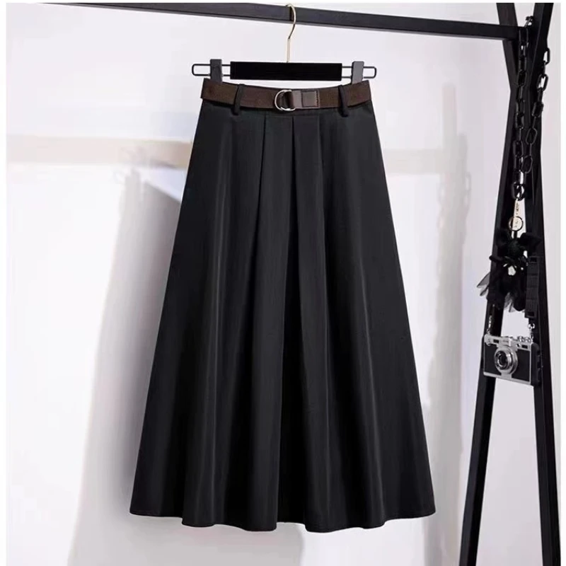 

Юбка-миди трапециевидной формы больших размеров, женский костюм европейского размера, юбка-зонтик, весенняя юбка из полиэфирного волокна для всех тела pes