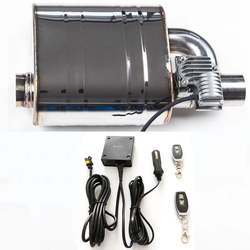 مجموعة كاتم صوت السيارة العالمية مع صمام التحكم في الصوت 12 فولت Pwer التحكم الكهربائي قابل للتعديل تحكم عن بعد النمط الأيسر الأيمن