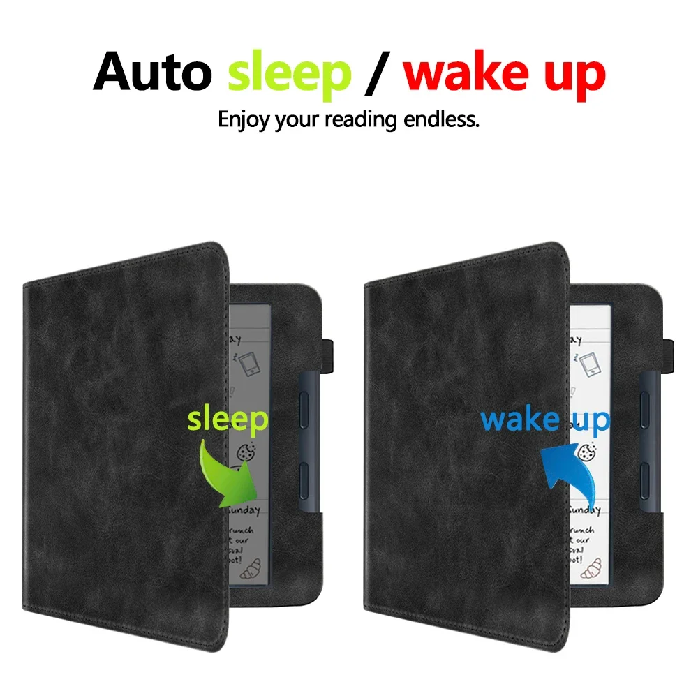 For KOBO Libra Colour/Libra 2/Libra H2O Case with Hand Strap Stand Card Slot 7 inch Leather Cover Ebook N428 N418 N873 Funda