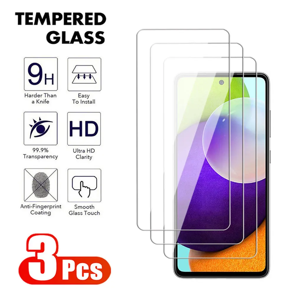 3Pcs Protector For Samsung Galaxy A51 A52 A53 A54 A55 A41 A42 A71 A72 A73 Tempered Scren For Samsung S10E Note10 Lite glass Film