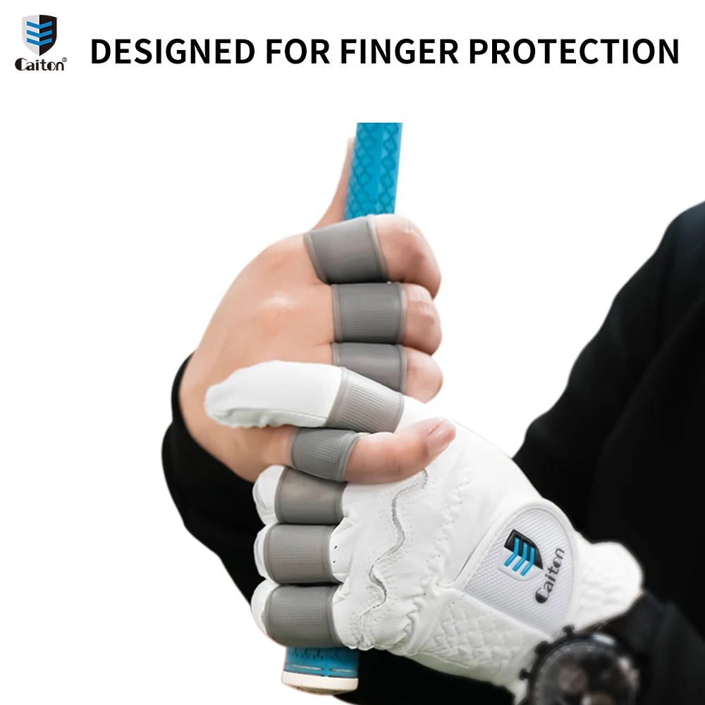 Caiton Golf Finger Protector Sleeve 8pcs Prevents Calluses, Blisters and Cracks for Golf Swing Training (4 Colors Available)