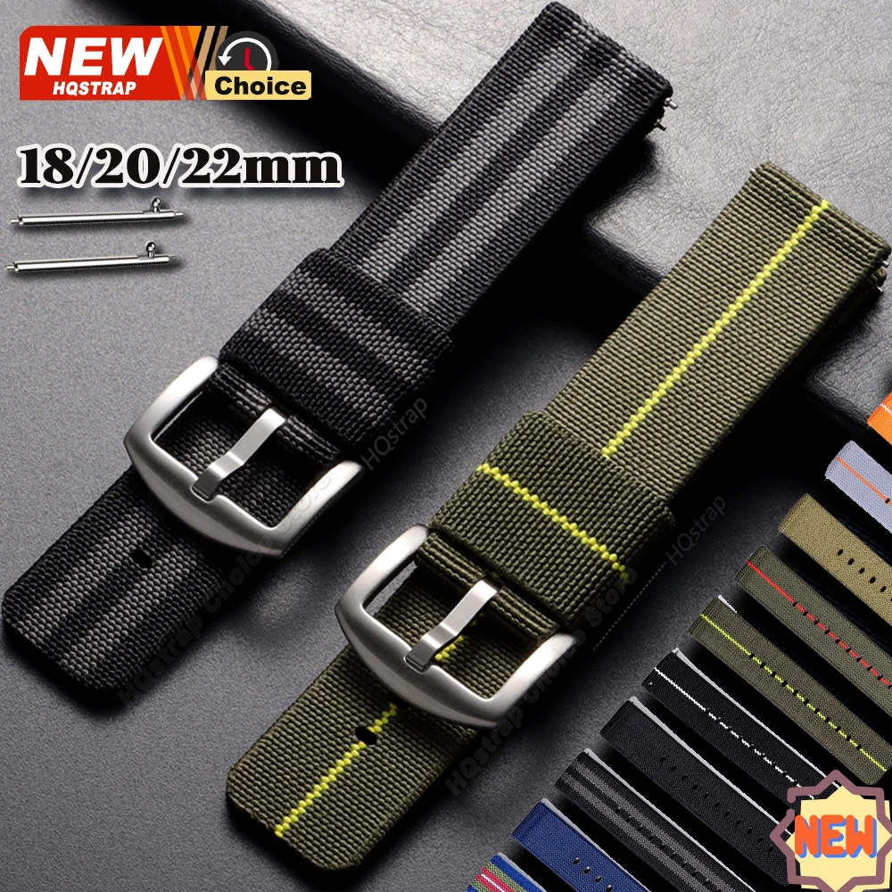 New Elastic Nylon Woven Watch Strap 18mm 20mm 22mm Universal Quick Release Bracelet for Military Watch Band Women Men Wristband