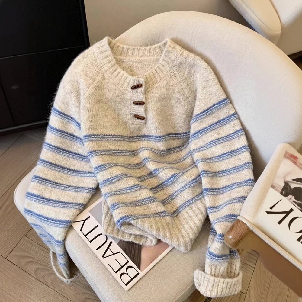 

Свитер с длинными рукавами и круглым вырезом в деловом стиле, облегающий дизайн, прямой рукав, без украшения, модный женский топ