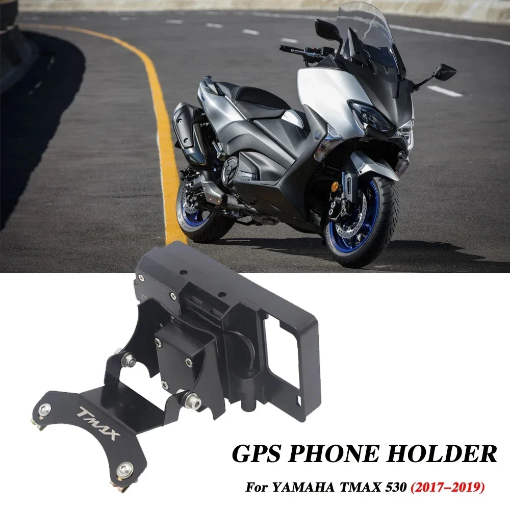 For YAMAHA TMAX 530 T-MAX 530 DX 2017-2021  Plate USB Charger Phone Holder Stand Bracket Motorcycle GPS Navigation