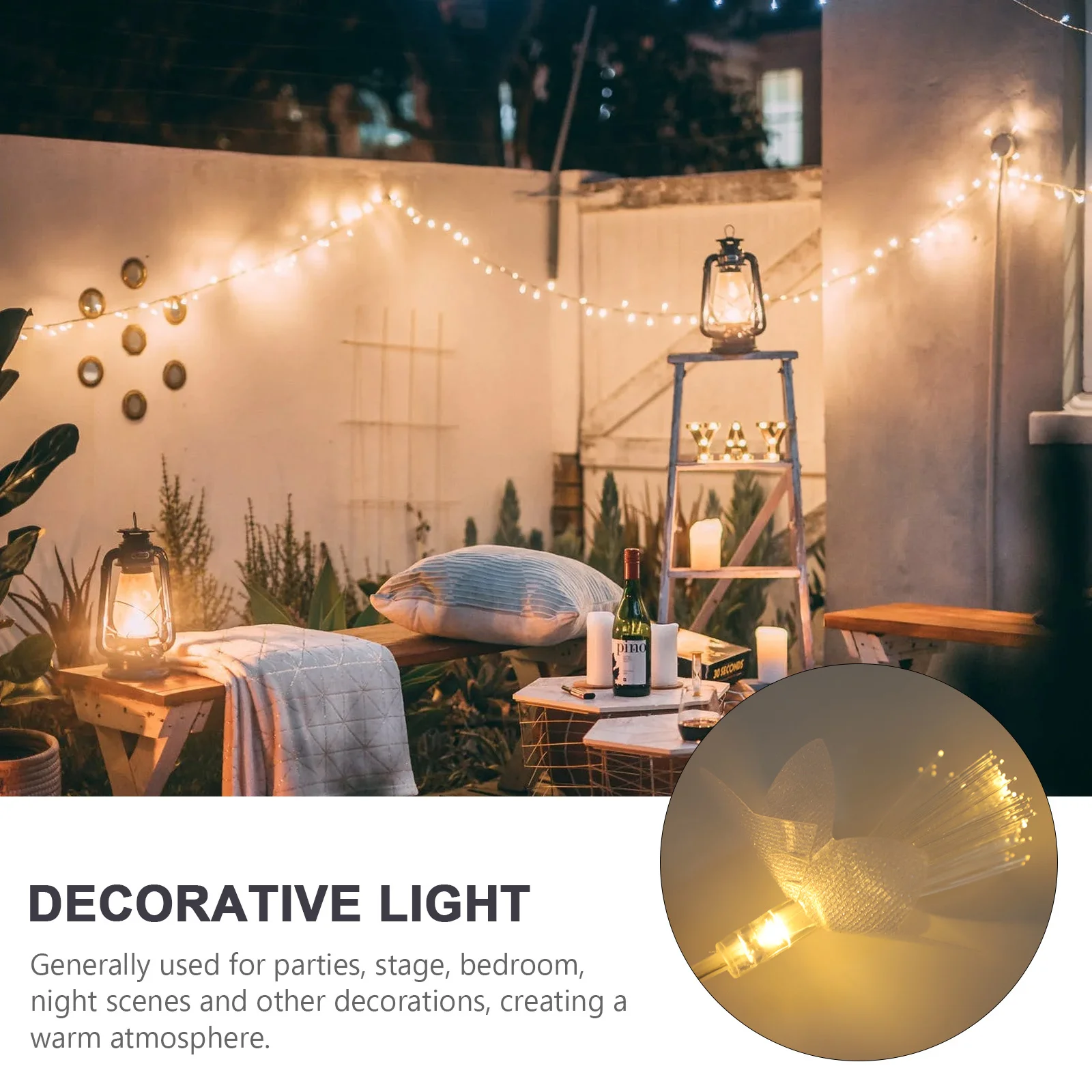 

1Pcs LED Star String Light Fiber Decor for Party House Christmas Tree Door Wall Window Hanging Pendant