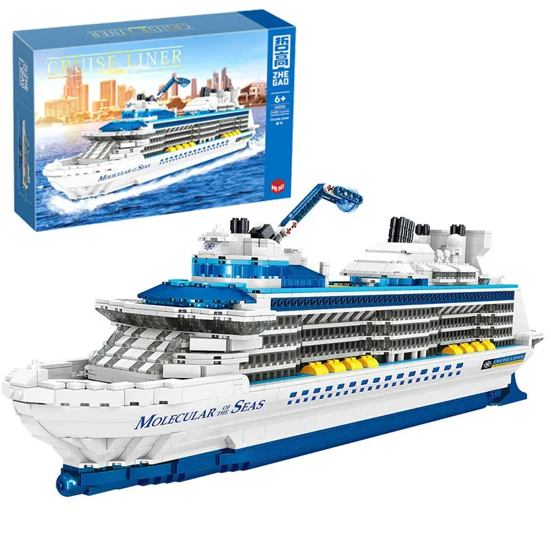 

2428 шт. Молекуляр морей, городской круиз-лайнер, строительные блоки, сборные игрушки, модель большого корабля, океанский лайнер, белая лодка для детей и мальчиков