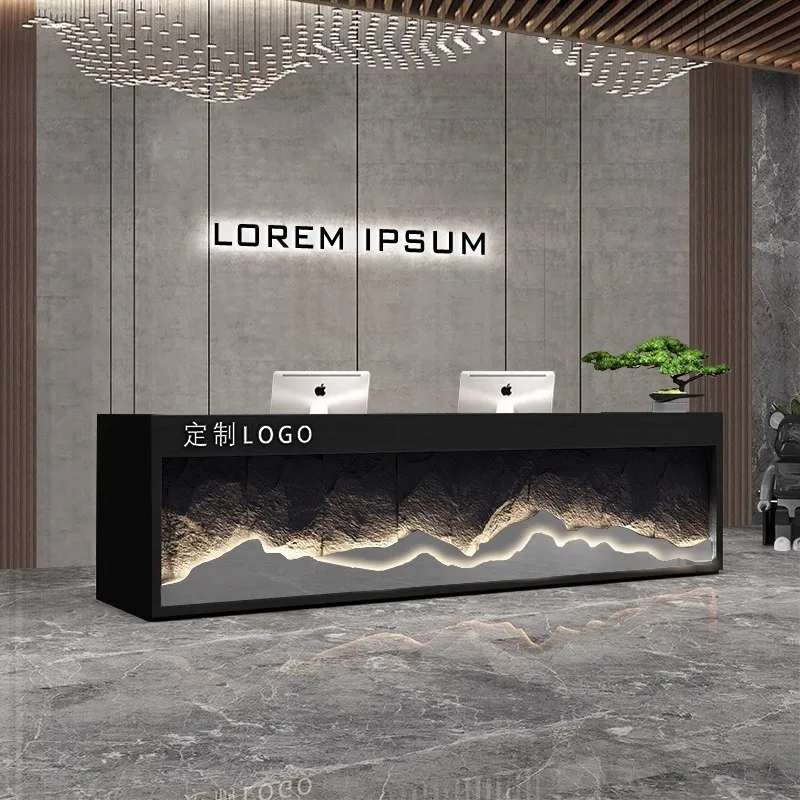 

Каменная стойка регистрации в стиле ретро, креативная персонализированная стойка регистрации в китайском стиле, офисная мебель, стойка регистрации и стол YSJDT